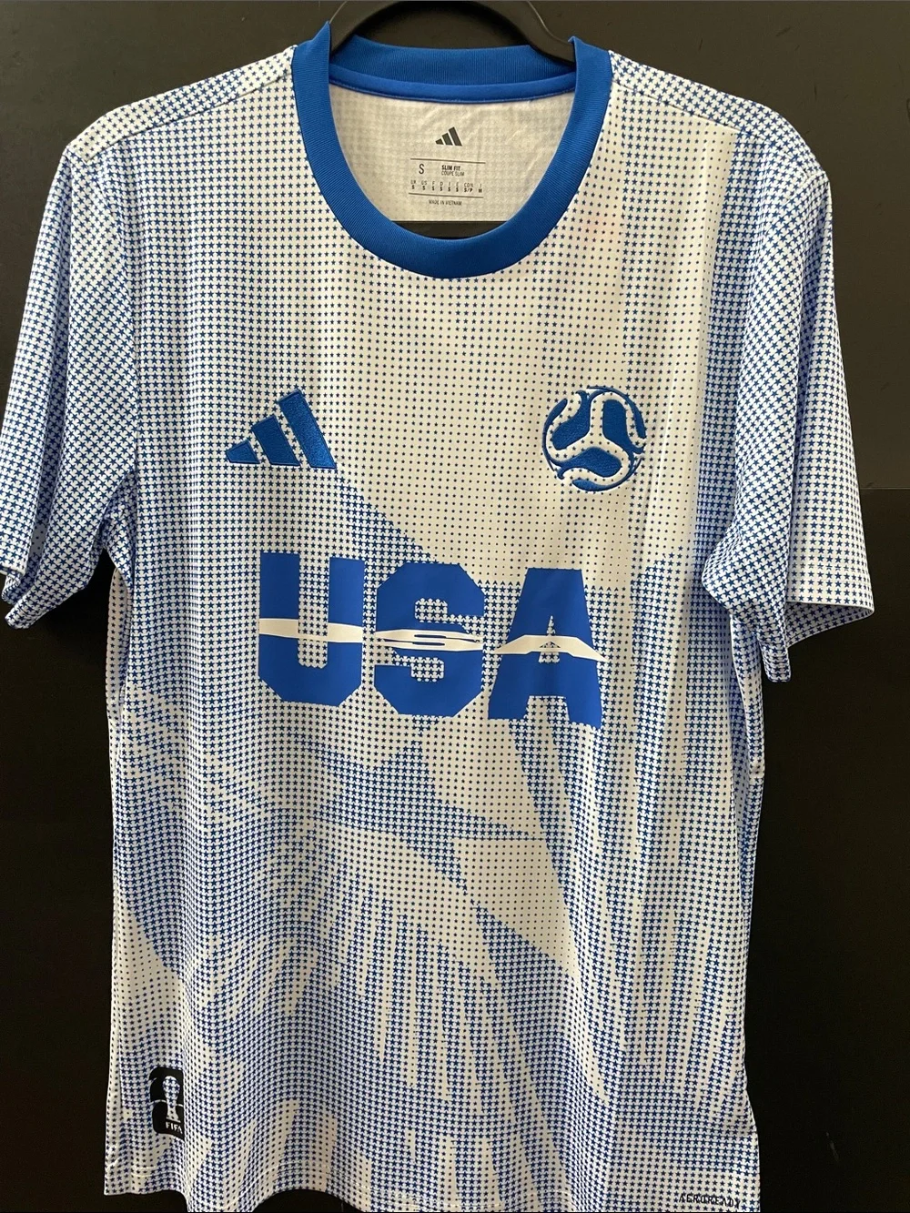 adidas White and Blue USA Soccer Jersey